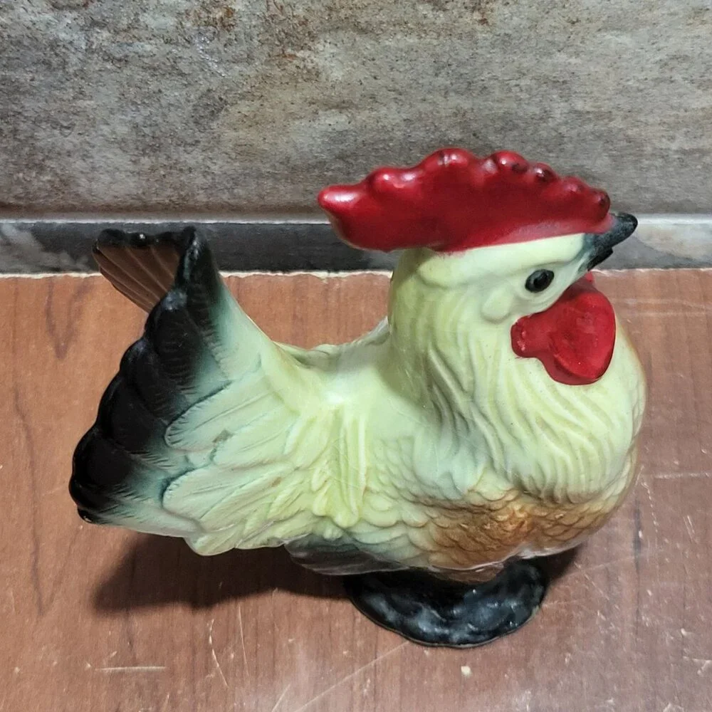 Vintage Ceramic Chicken Rooster Single Salt Pepper Shaker